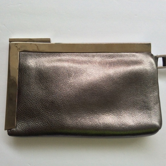 CALVIN KLEIN METALLIC PEWTER LEATHER WRISTLET - Picture 3 of 7